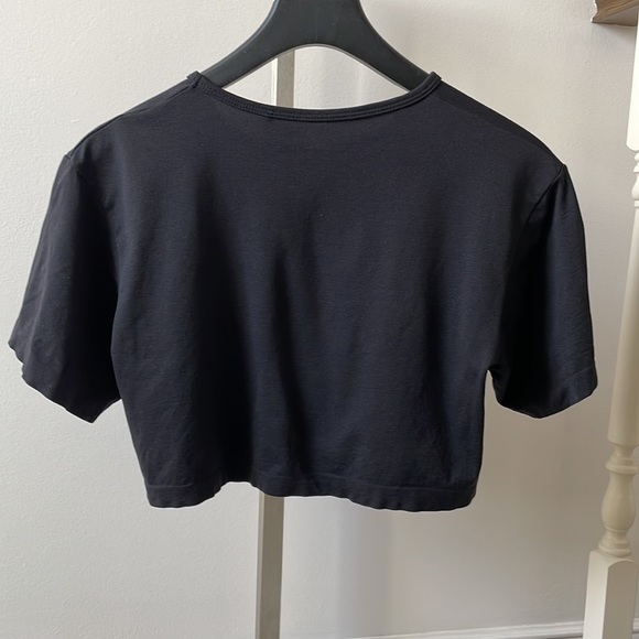 Alexander Wang x H&M black logo crop top tshirt sz S - Picture 5 of 6
